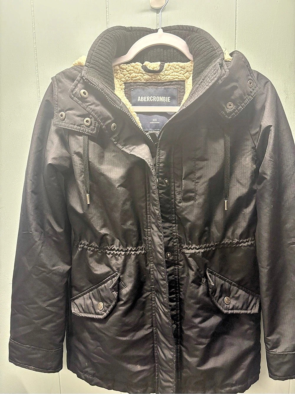 Abercrombie The A&F All-Season Weather Warrior Black Utility Jacket XXS Like New